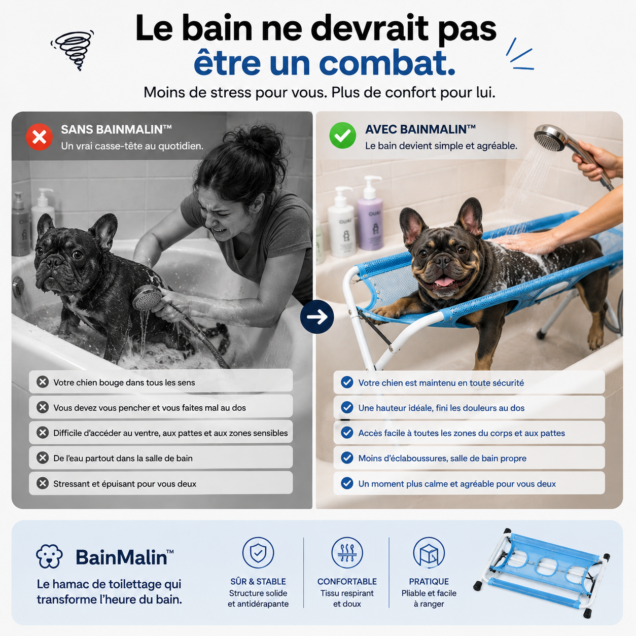 BainMalin™ – Hamac de Bain pour Chien