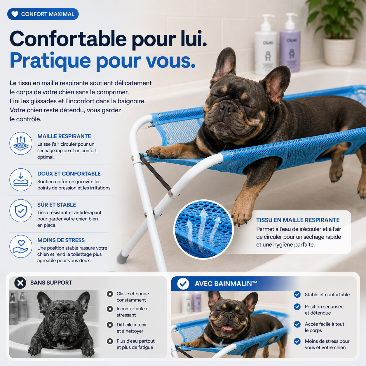 BainMalin™ – Hamac de Bain pour Chien