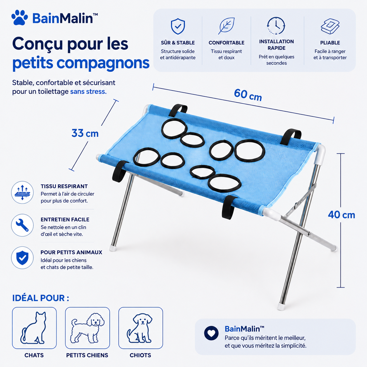 BainMalin™ – Hamac de Bain pour Chien